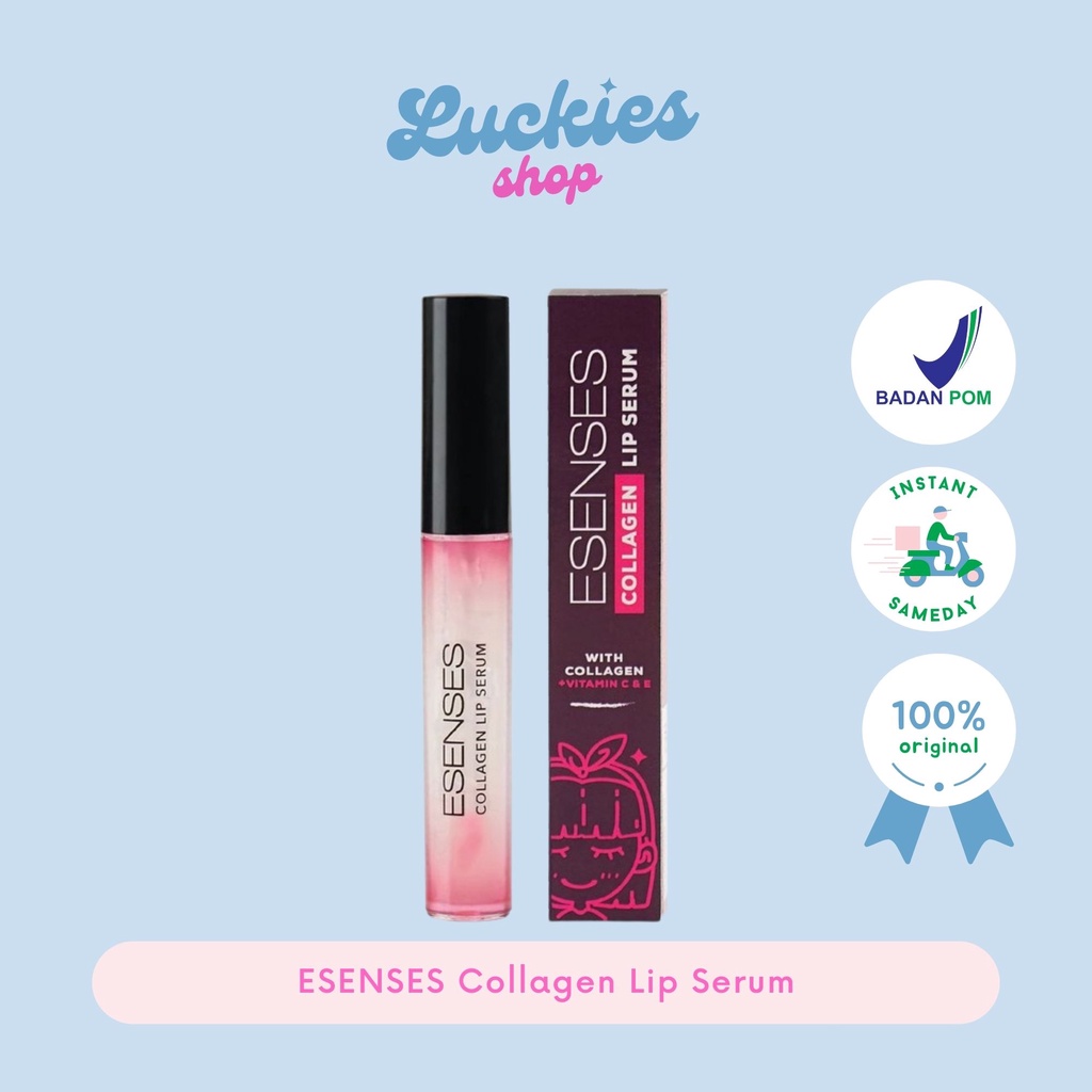 BPOM ESENSES Collagen Lip Serum [ With Collagen ,Vitamin C Dan E Dan membuat Bibir lebih Cerah ] Pelembab Bibir