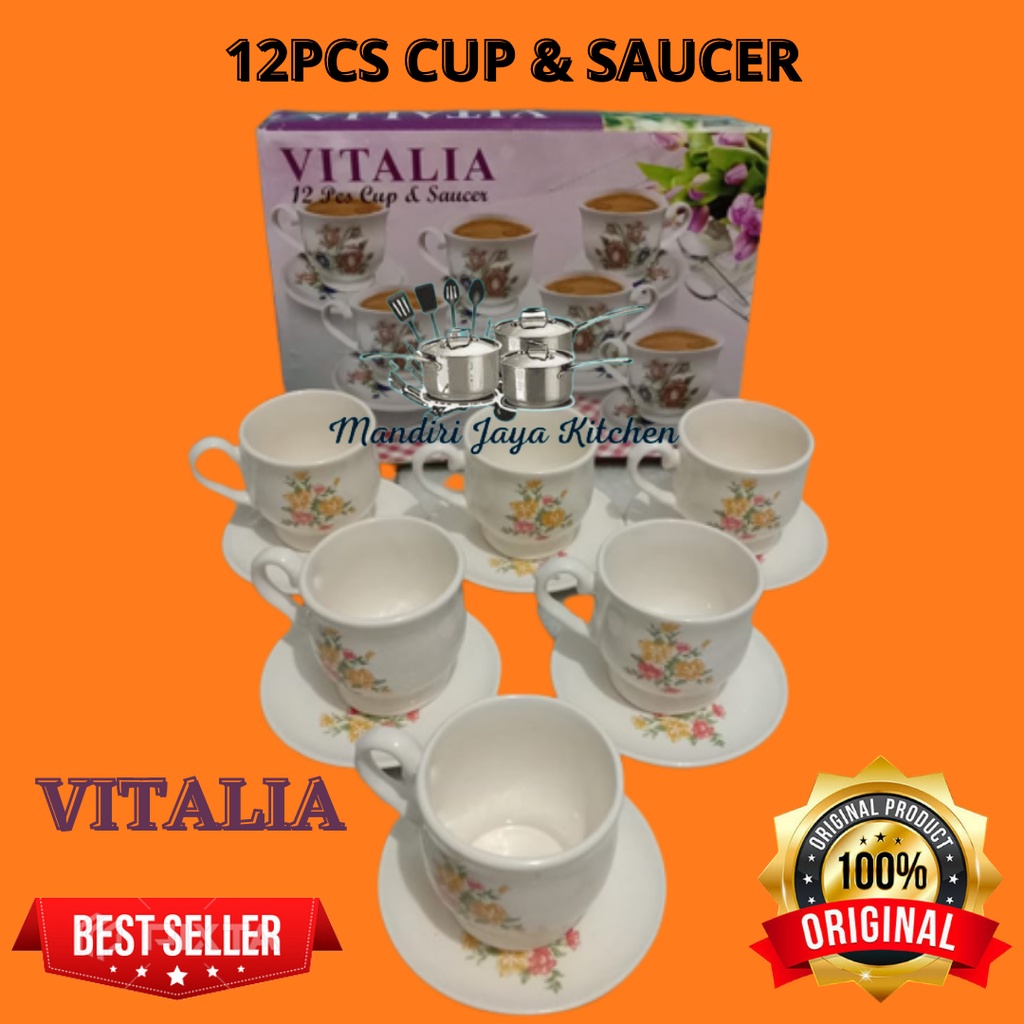 Cup &amp; Saucer Vitalia/ Cangkir &amp; Tatak 12pcs