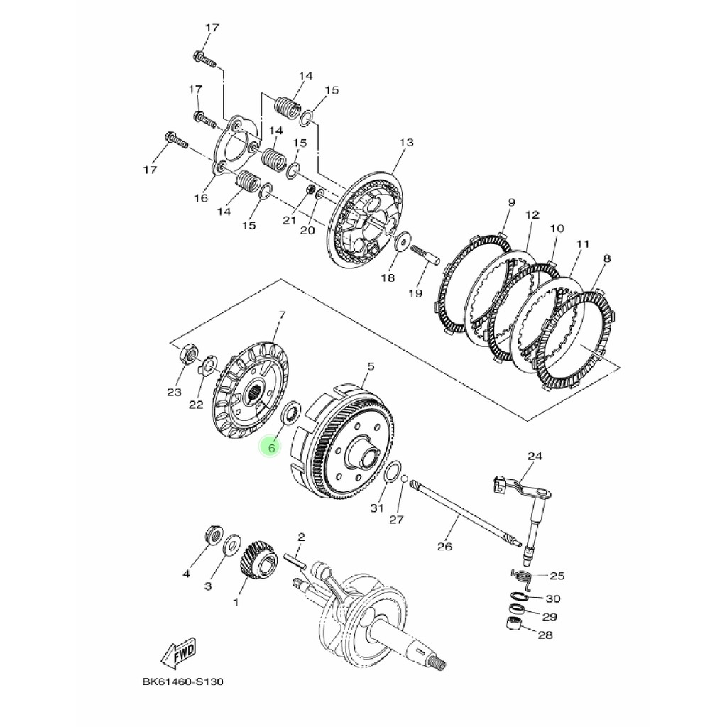 PLATE THRUST RING RUMAH KOPLING NEW R15 VVA V3 MT15 XSR VIXION R 155 ORIGINAL YGP 2ND-E6154-00