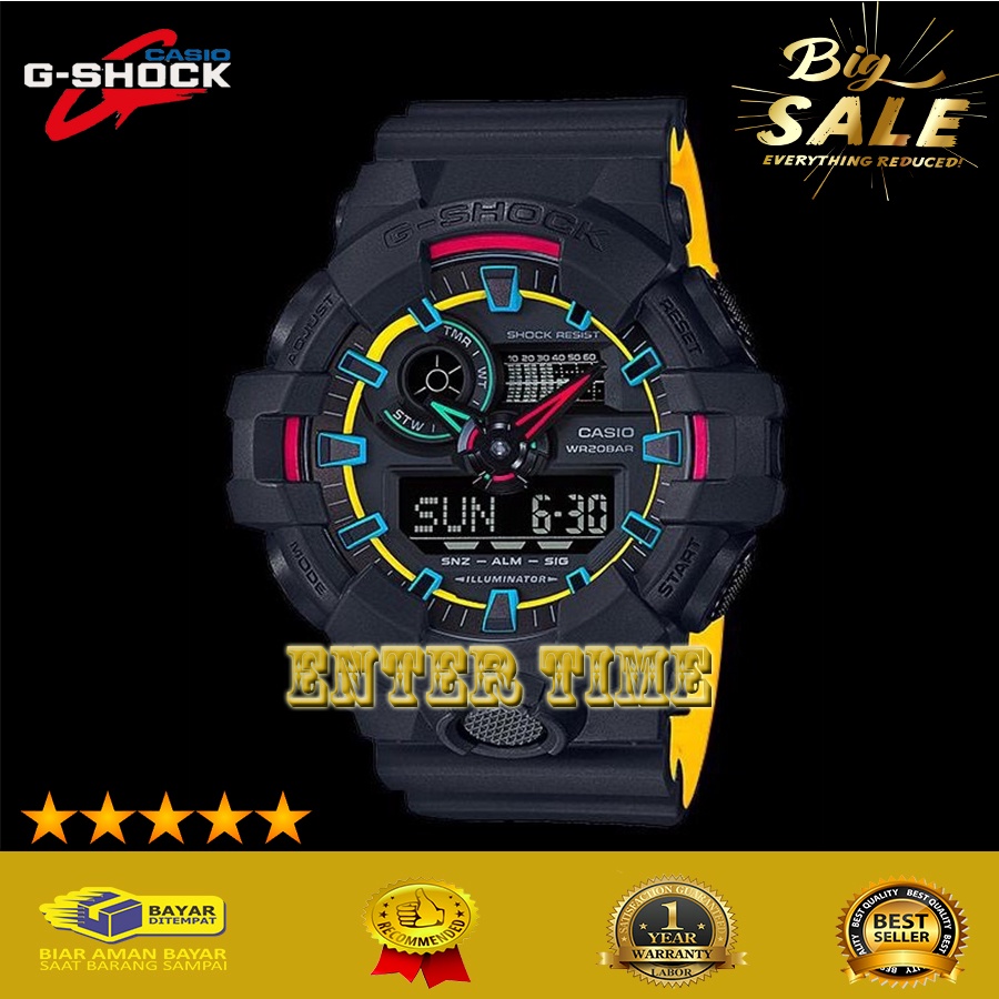 BEST SELLER  JAM TANGAN PRIA IMPORT CASIO G SHOCK TYPE GA 700SE 1A9 RUBBER STRAP JAM TANGAN PRIA IMP