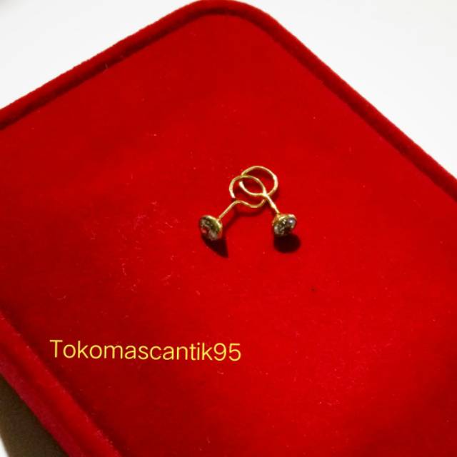 Anting emas asli kadar 700,toge mata burung,untuk anak n bayi