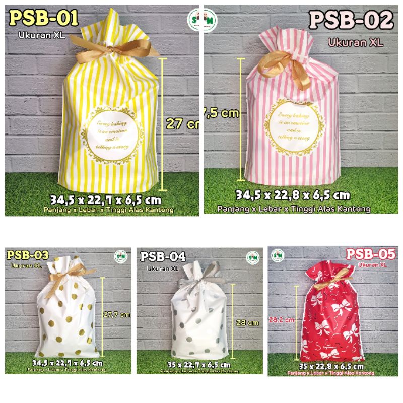 

(5pcs) Plastik Serut Besar lucu Kemasan Kantong Tas Pita Goodiebag Hampers Souvenir Natal