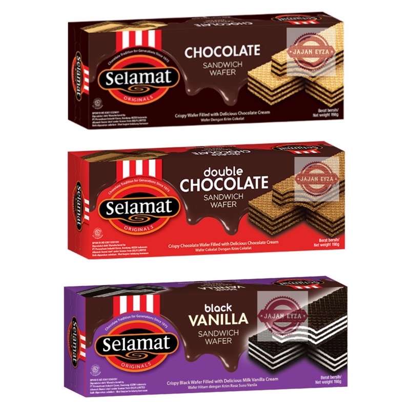 

WAFER SELAMAT CHOCOLATE 145gr / SELAMAT WAFER COKLAT WAFER SELAMAT DOUBLECHOCO SELAMAT WAFER SANWICD