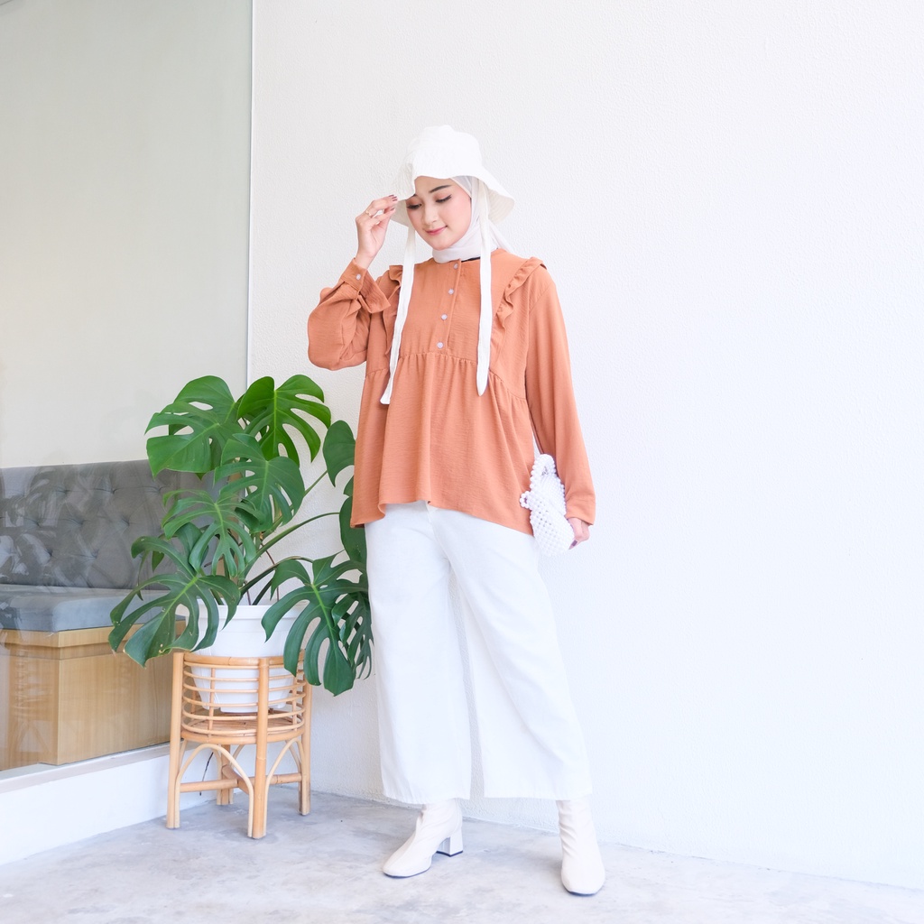 (MGA) BLOUSE DZEKIA OVERSIZE KEMEJA ATASAN WANITA AIRFLOW