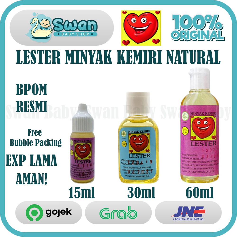 LESTER Minyak Kemiri Natural Murni untuk Perawatan Rambut (Semua Ukuran)