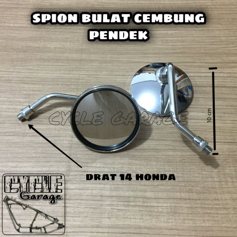 spion bulat pendek chrome | spion custom bulat pendek