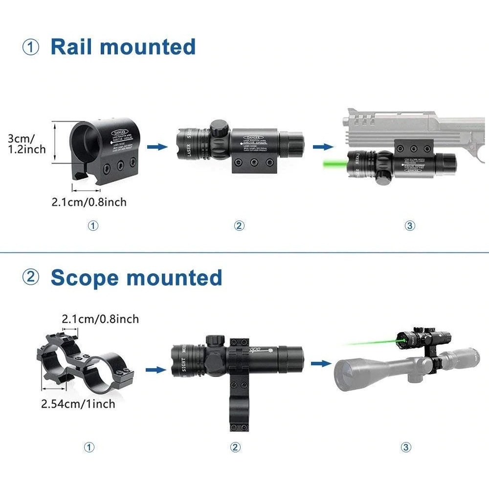 Laser Senapan Nyala Hijau/ Merah Scope FULLSET