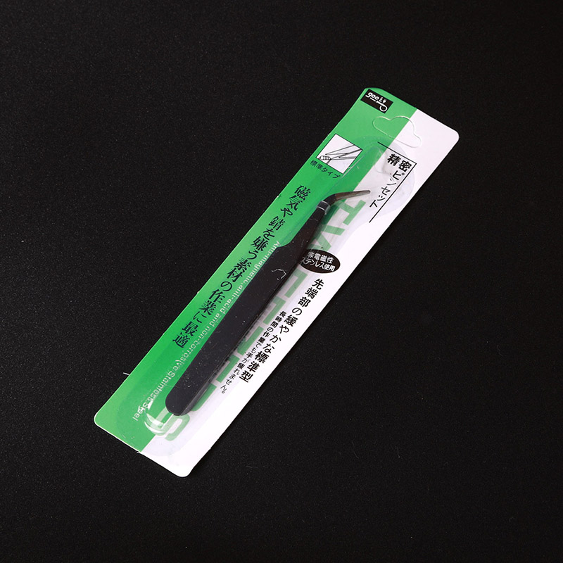 Pinset Pelumas Anti-statis Keyboard Mekanik Pinset Pendek Siku Menunjuk Kepala Bulat Presisi Komponen Elektronik Pengelasan