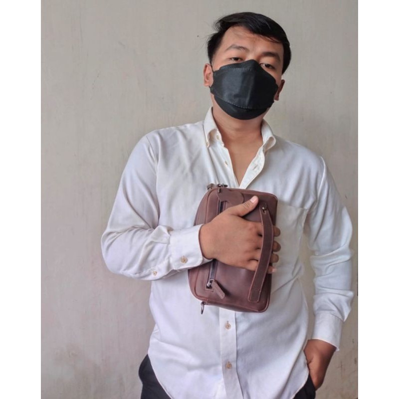 Tas Kulit Billfold Multifungsi Kulit Sapi Asli