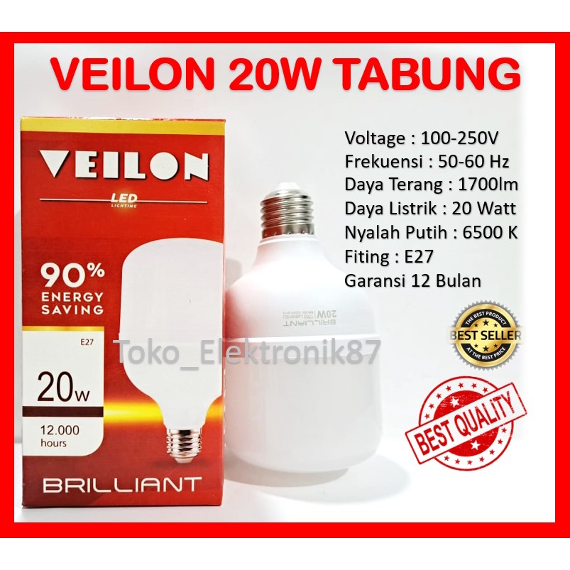 Lampu Led 20 Watt Veilon Tabung