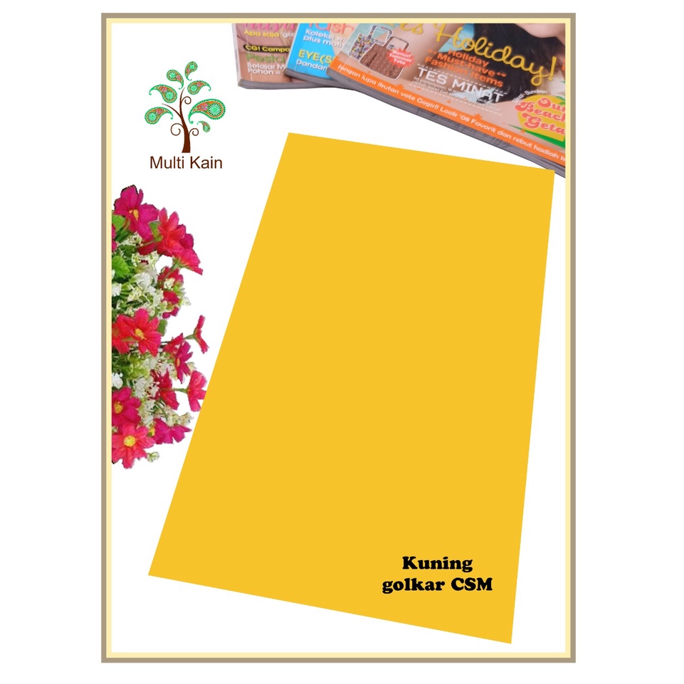 Bahan multi Kain Tile / Tille / Tule Polos Stretch / Spandex Tinggi 1,5 meter Grosir / Meteran-kuning golkar csm