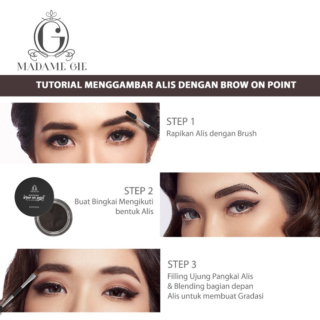 ❣️Rakkistore99❣️Madame Gie Madame Brow On Point – Make Up Eyebrow Pomade Cream Pensil Alis Waterproof(100% Original)