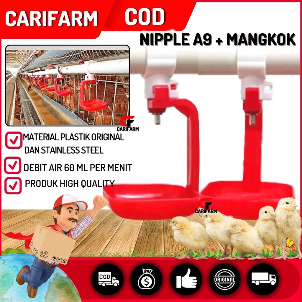 Nipple Nippel Nepel Nipel A9+Mangkok Ayam Broiler Puyuh A9+Mangkok seperti A5-Samping