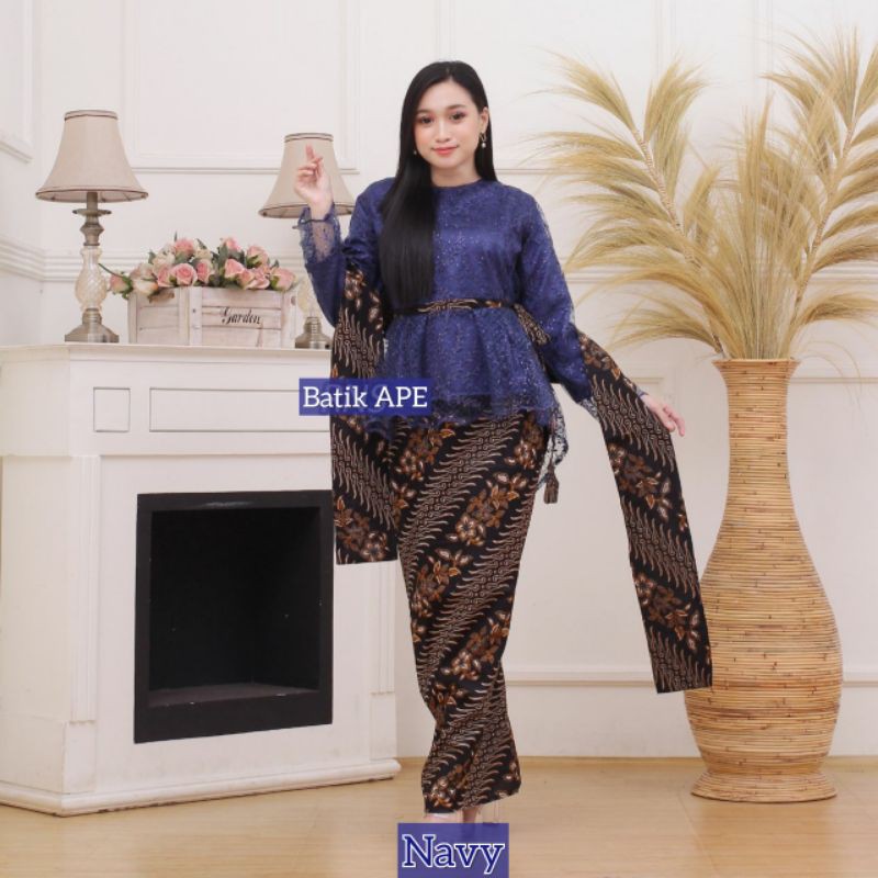 SETELAN KEBAYA RNB BROKAT TILE STANDAR DAN JUMBO XXL LD 120CM BATIK ORIGINAL DOLBY DOBBY DOBY MODERN