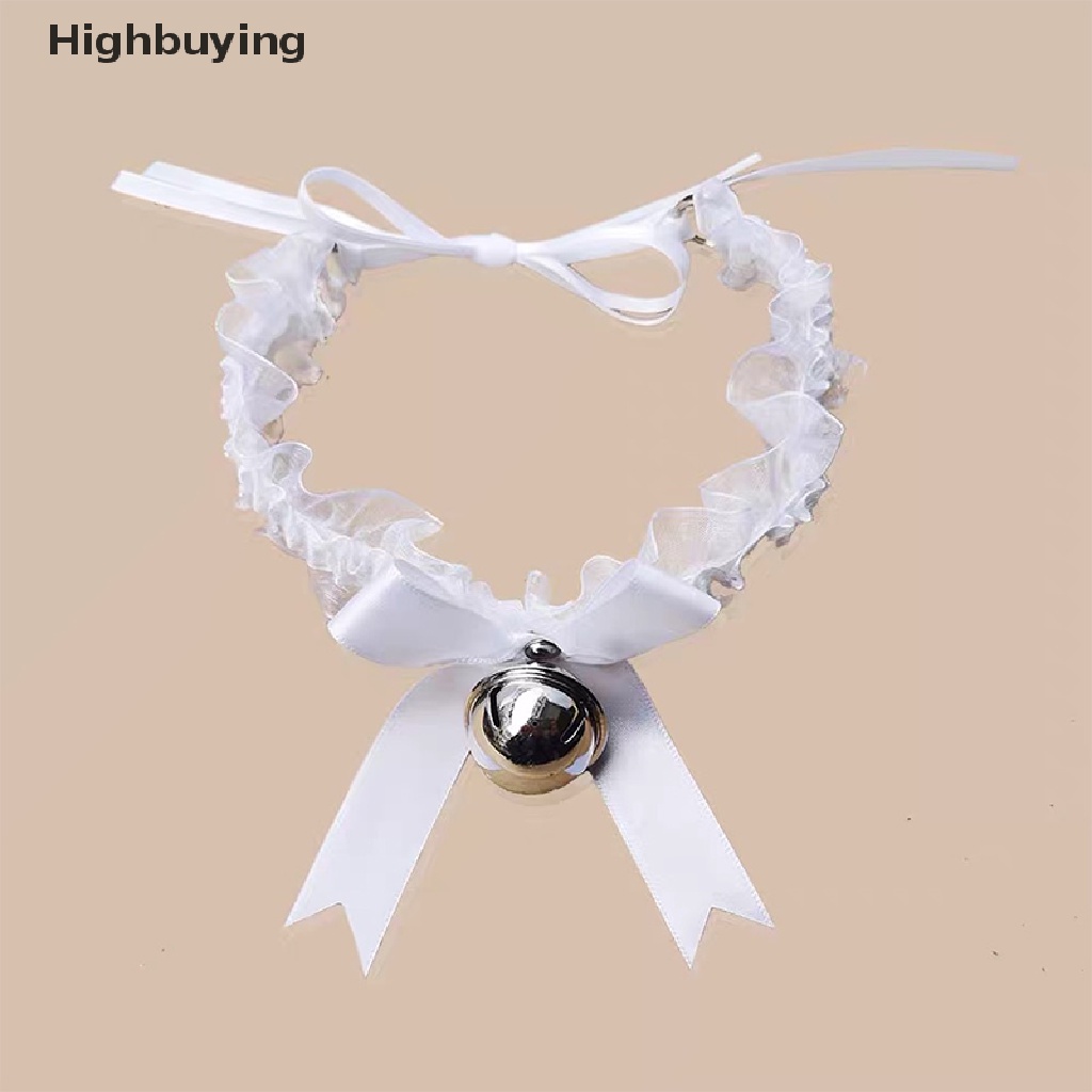 Hbid Kalung Choker Adjustable Bahan Lace Dengan Lonceng Gaya Gothic Untuk Wanita