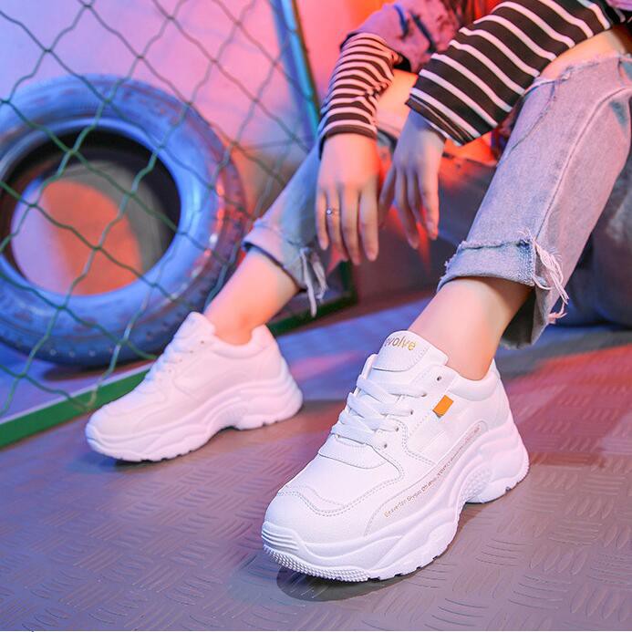 white thick sneakers