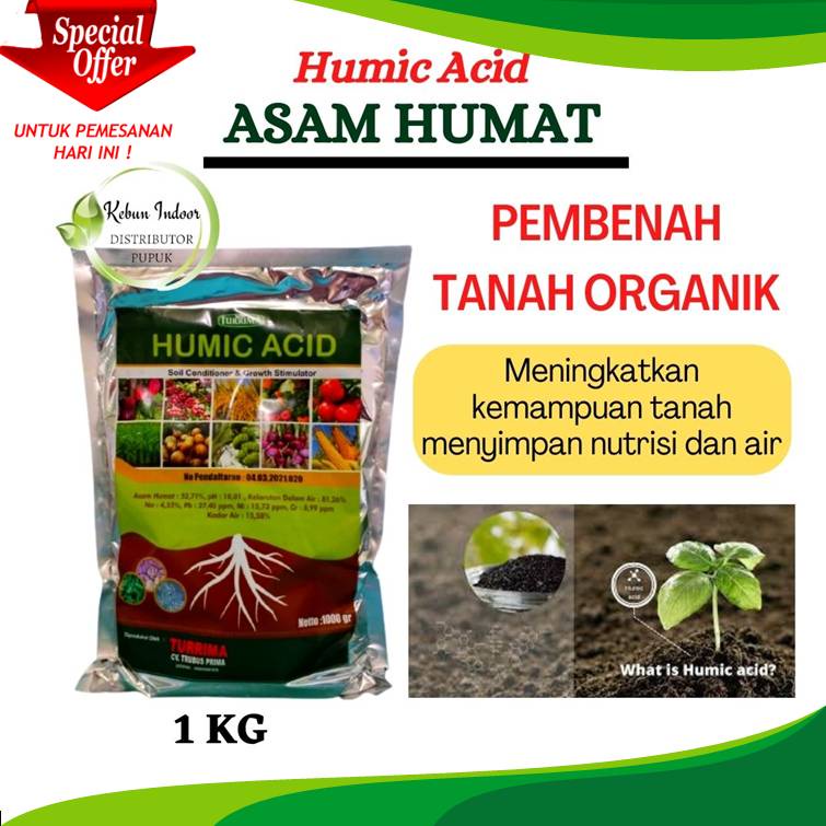 Humic Acid Asam Humat 1000 gr, Asam Humat Pembenah Penyubur Tanah Alami, Humic Acid Premium