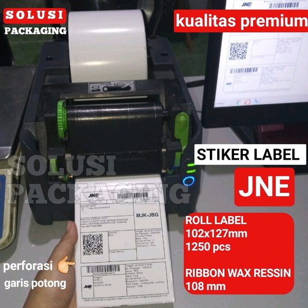 

LABEL STIKER RESI JNE 1250 PCS 102x127 PLUS RIBBON BARCODE STICKER JNE Murah
