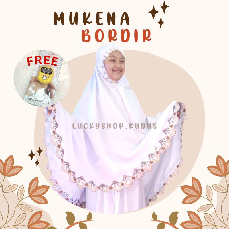 Mukena Polino Bordir Halus - Rukuh Bordir - Rukuh / Mukena Santri