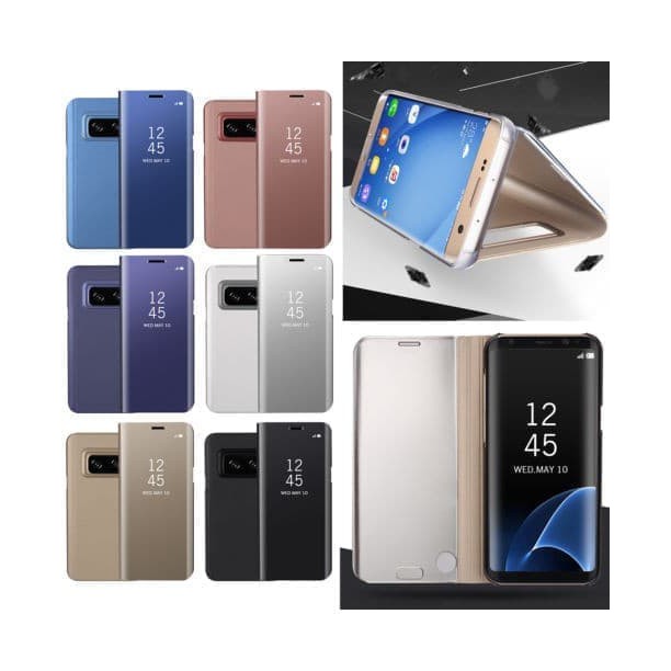 SAMSUNG A9 2018/A8 2018/A7 2018/A6+/A8+/J4/J4+ CASE FLIP MIRROR STAND CLEAR VIEW HARDCASE