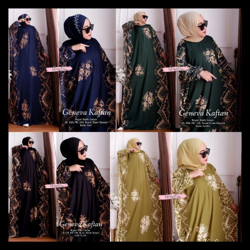 Gamis Kaftan | Gamis Kaftan Bunga Matahari | Gamis Kaftan Motif