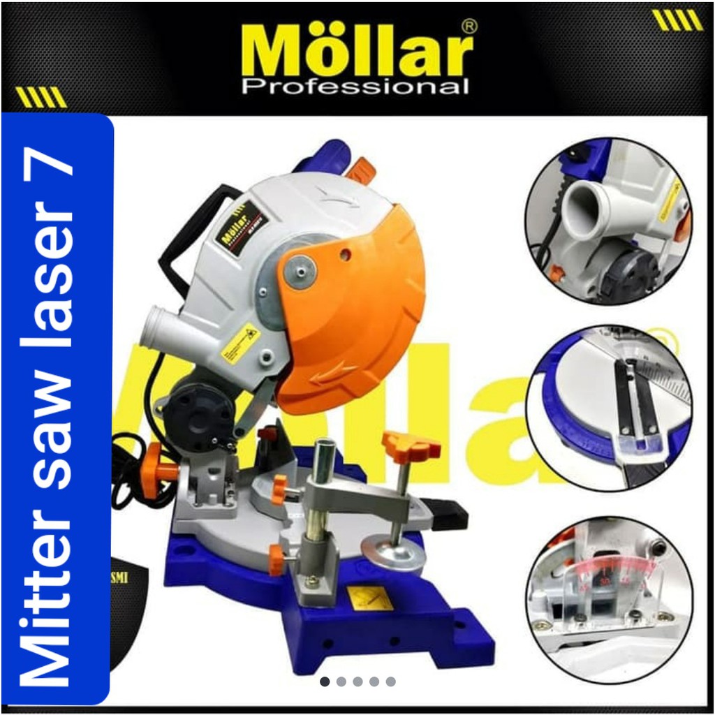 LASER MOLLAR 7 in Mitre mitter miter saw Gergaji Alumunium Kayu sudut