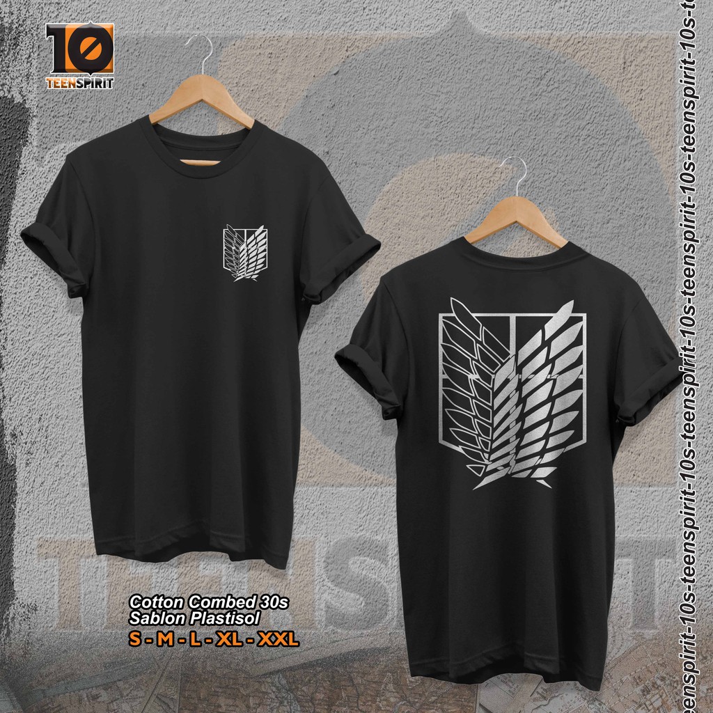  Kaos  SHINGEKI NO KYOJIN AOT DB Cotton Combed  30s  Sablon  