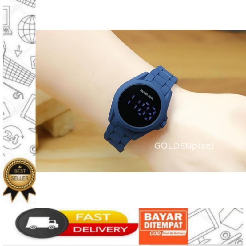 JAM TANGAN WANITA NEW ARRIVAL MICHAEL KORS DIGITAL TANGGAL BULAN AKTIF GOLDENpixel