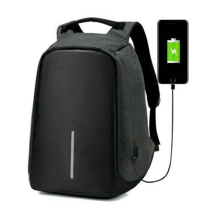 ori Tas Ransel USB port charger,Smart Backpack Anti Air Anti Maling-thief grosir