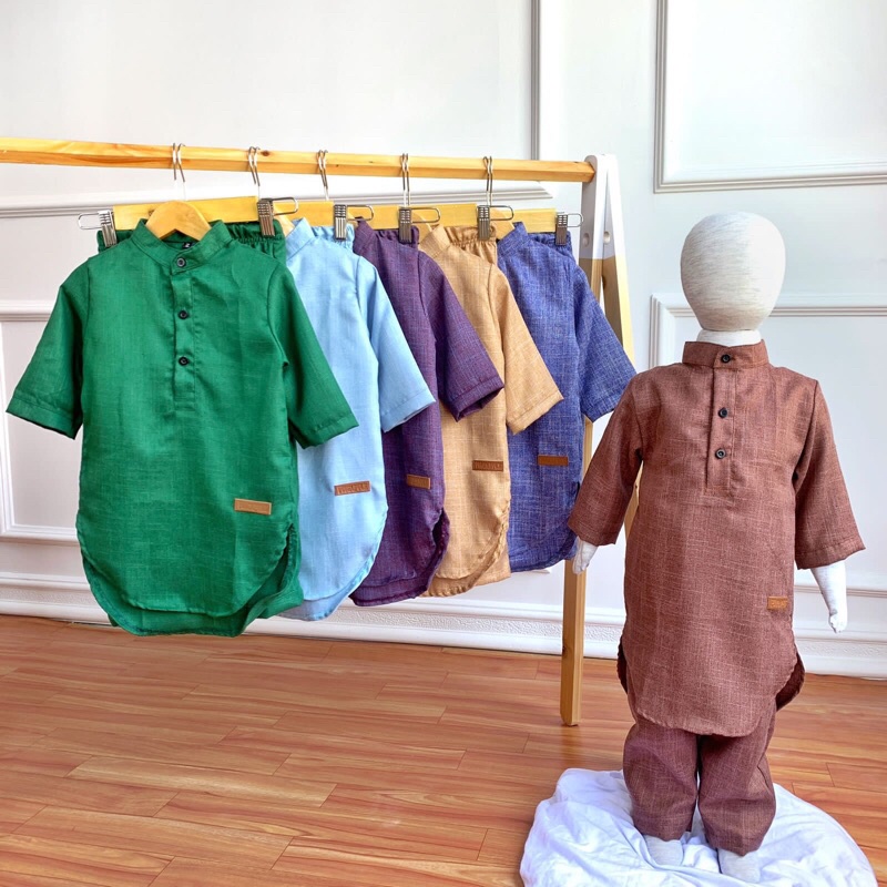 SETELAN KURTA LINEN PREMIUM ANAK LAKI-LAKI PINEAPPLE/KOKO KURTA