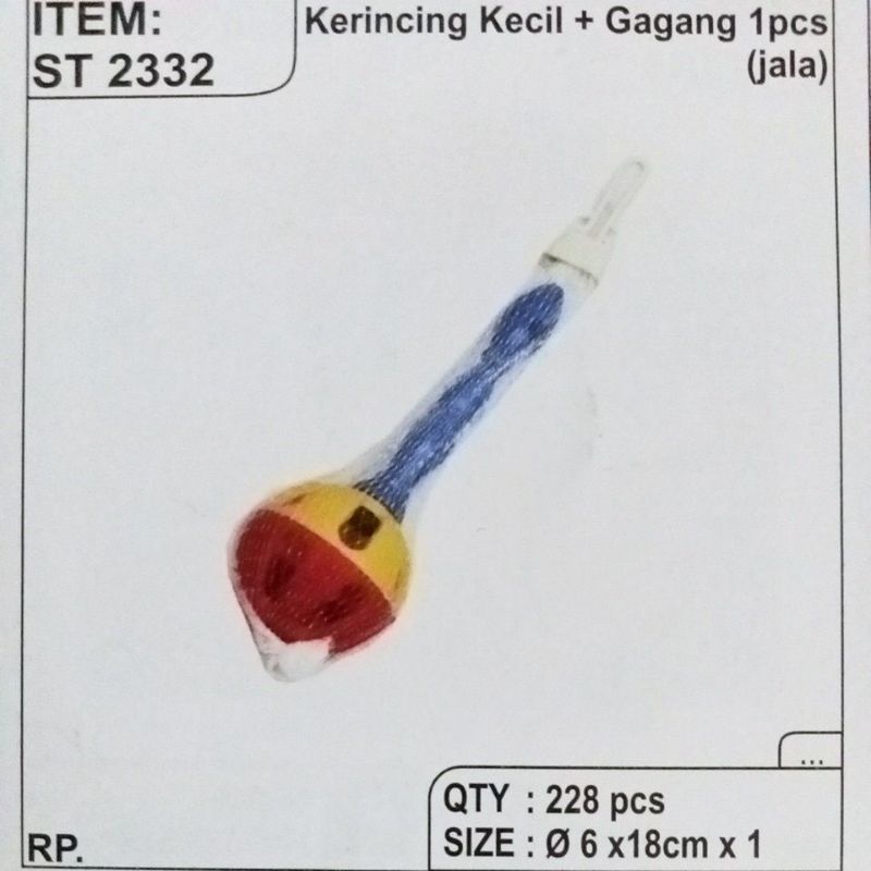 ST2332 Mainan Bayi Kerincing Kecil Gagang Lolipop isi 1 pc Kemasan Jala 2332