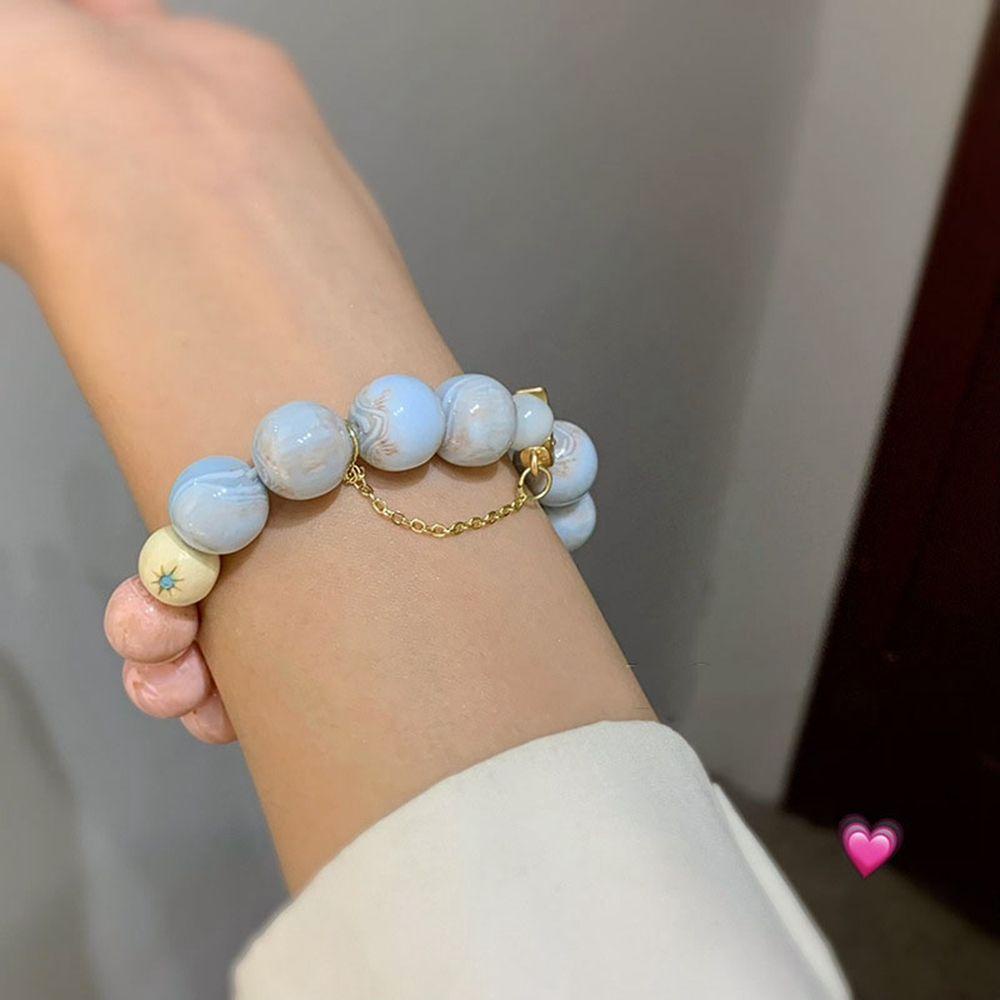 Nickolas1 Gelang Tangan Rantai Adjust Gaya Korea Motif Astronot / Bulan / Planet / Matahari Untuk Pasangan / Pria / Wanita