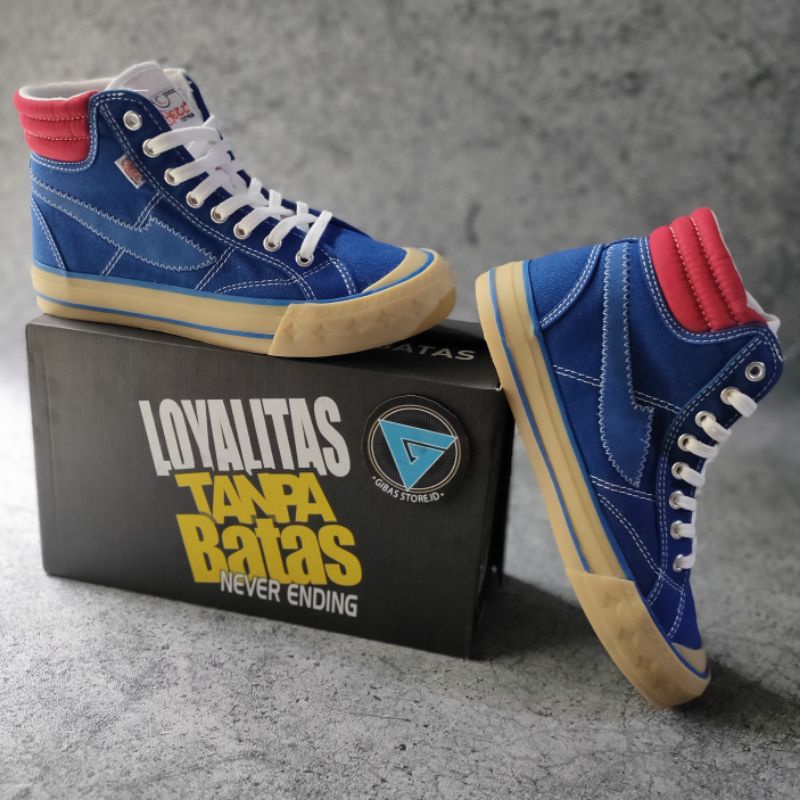 CHEZZ ZELOS HI BLUE RED SEPATU PRIA KASUAL