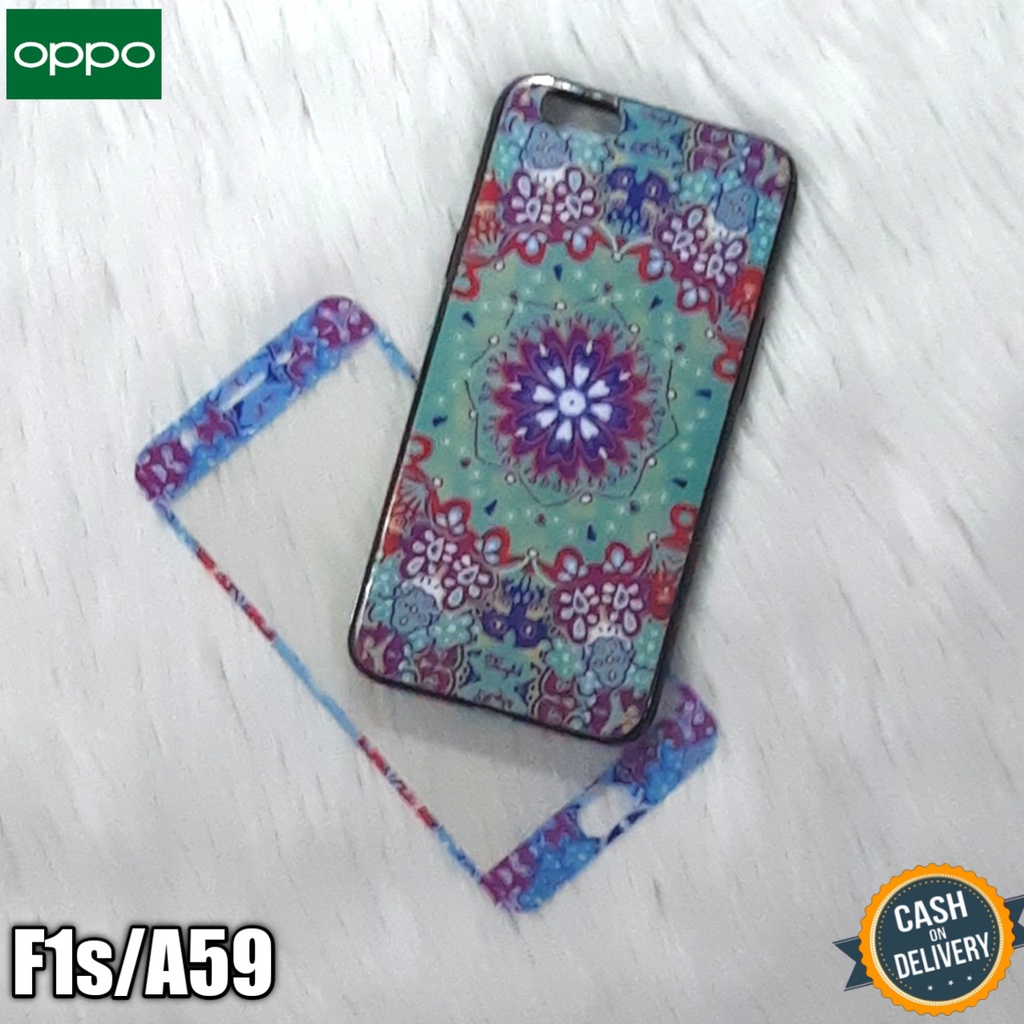 Softcase Tribal + Tempered Glass For Oppo F1s/A59