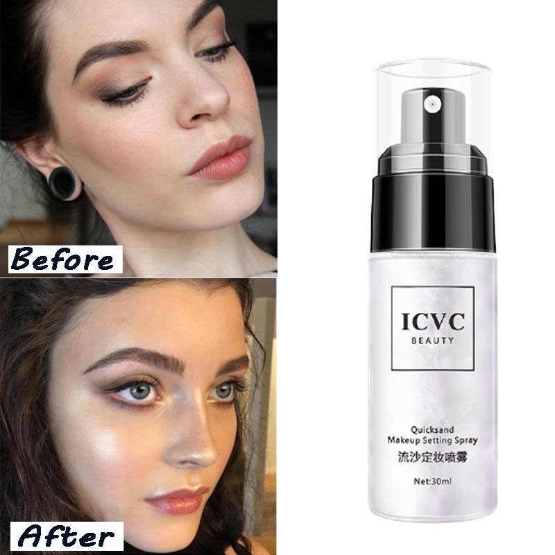 [ BARU ] ICVC Makeup Setting Spray Gliter Import Bottle / Face Mist Setting Spray Make Up Tahan Lama dan Glowing