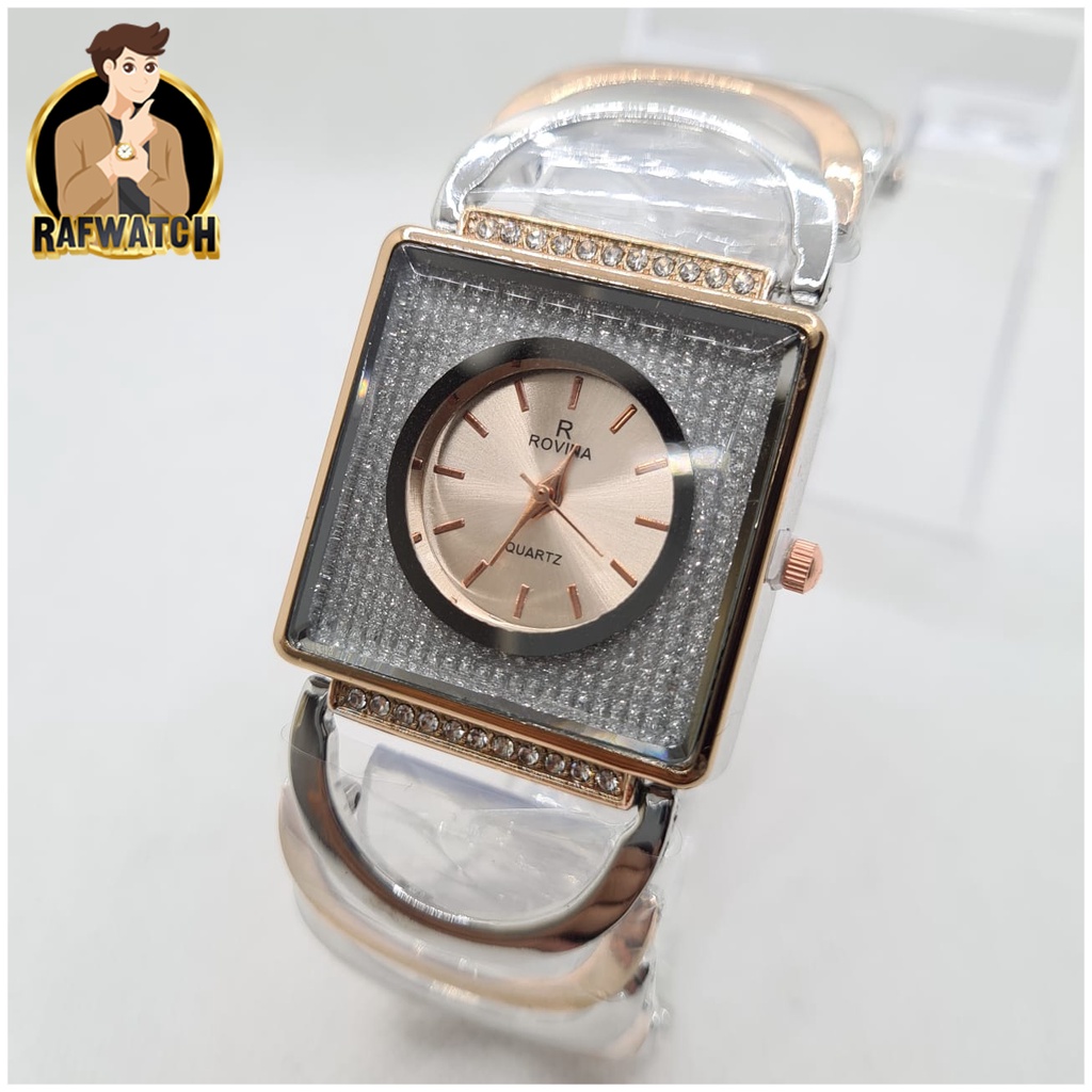 Grosir Jam Tangan Wanita Fashion Rantai Rovina TA01 Rantai Stainless Jam Mewah Formal Permata