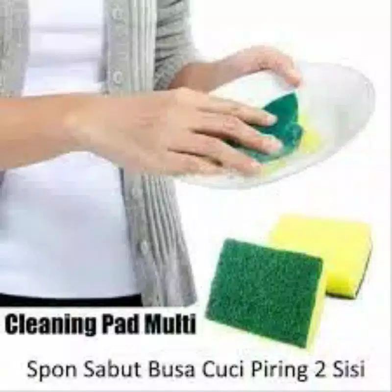 Sponge Cuci Piring - AC 19 - Spons Sikat 2 sisi Cuci Piring gelas lap meja dapur ubin keramik - alat perlengkapan dapur rumah tangga cuci alat makan wastafel dapur Bisa juga untuk cuci membersihkan kotoran  motor mobil sepeda