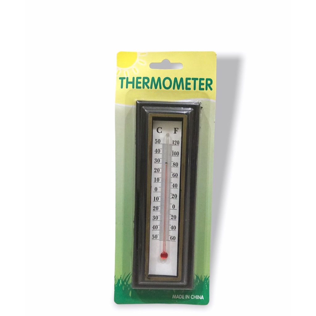 Termometer dinding kayu alat pengukur suhu ruangan - Thermometer room temperature walls -50c sd 50c