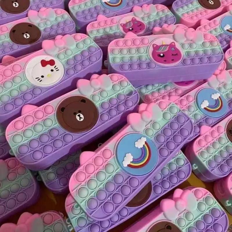 

K-SHOP-Kotak Pensil Lucu Pop It Depan Belakang ready 8 motif