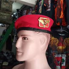 BARET MERAH PLUS PIN EMBLEM - BARET PEMUDA PANCASILA