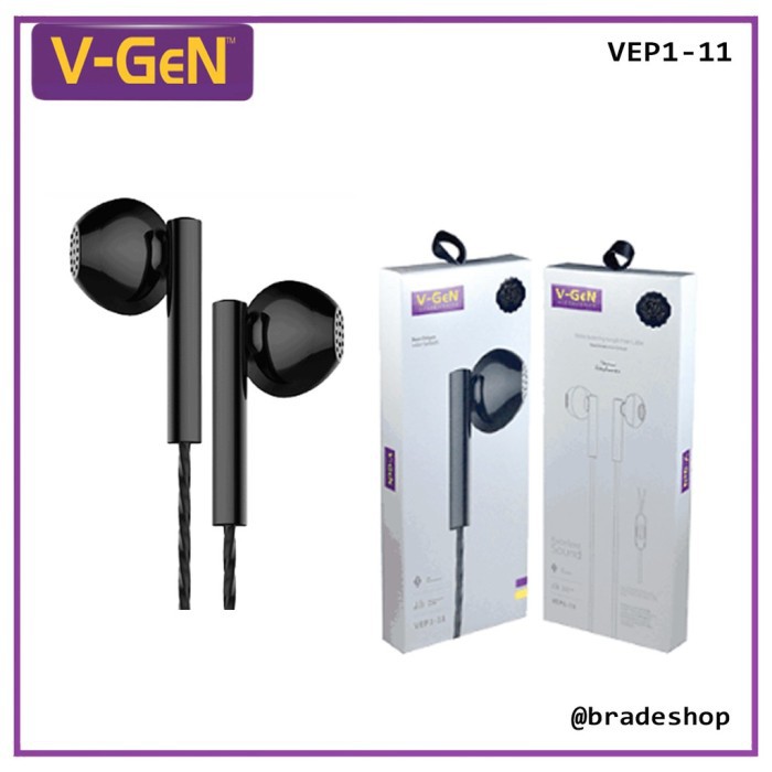 XTRA BASS WIRED EARPHONE HANDSFREE VGEN VEP 1-11 PREMIUM SOUND