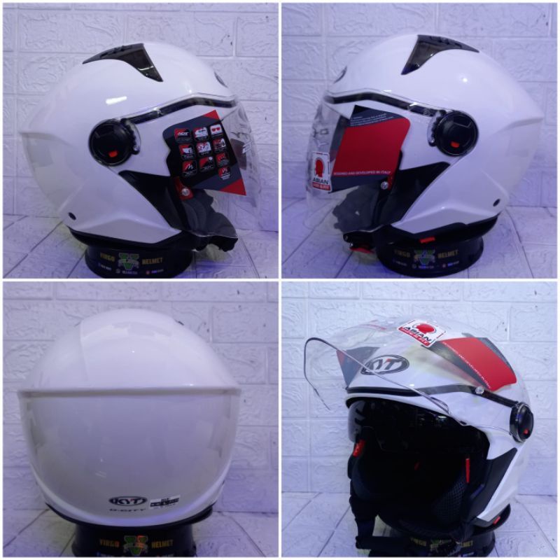 KYT D-CITY SOLID WHITE DOUBLE VISOR