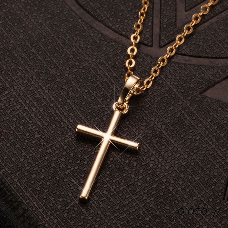 Kalung Salib Pria Rantai Vintage Cross Salib Liontin Kalung - ol