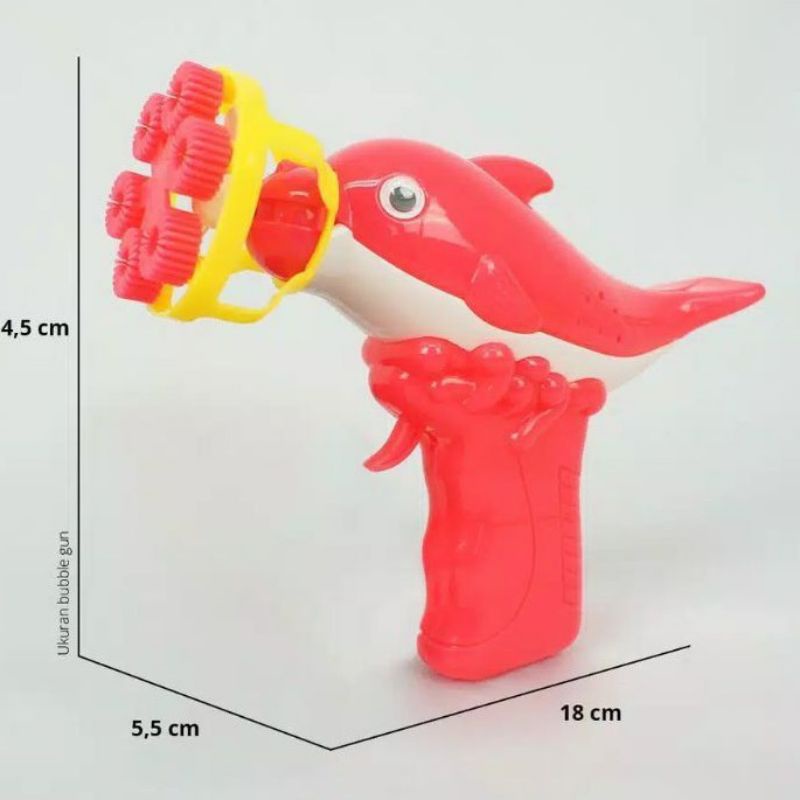 Mainan Pistol Gelembung Tembak Bubble Gum 5 Mat Dolphine Bubble Gun / Pistol Bubble