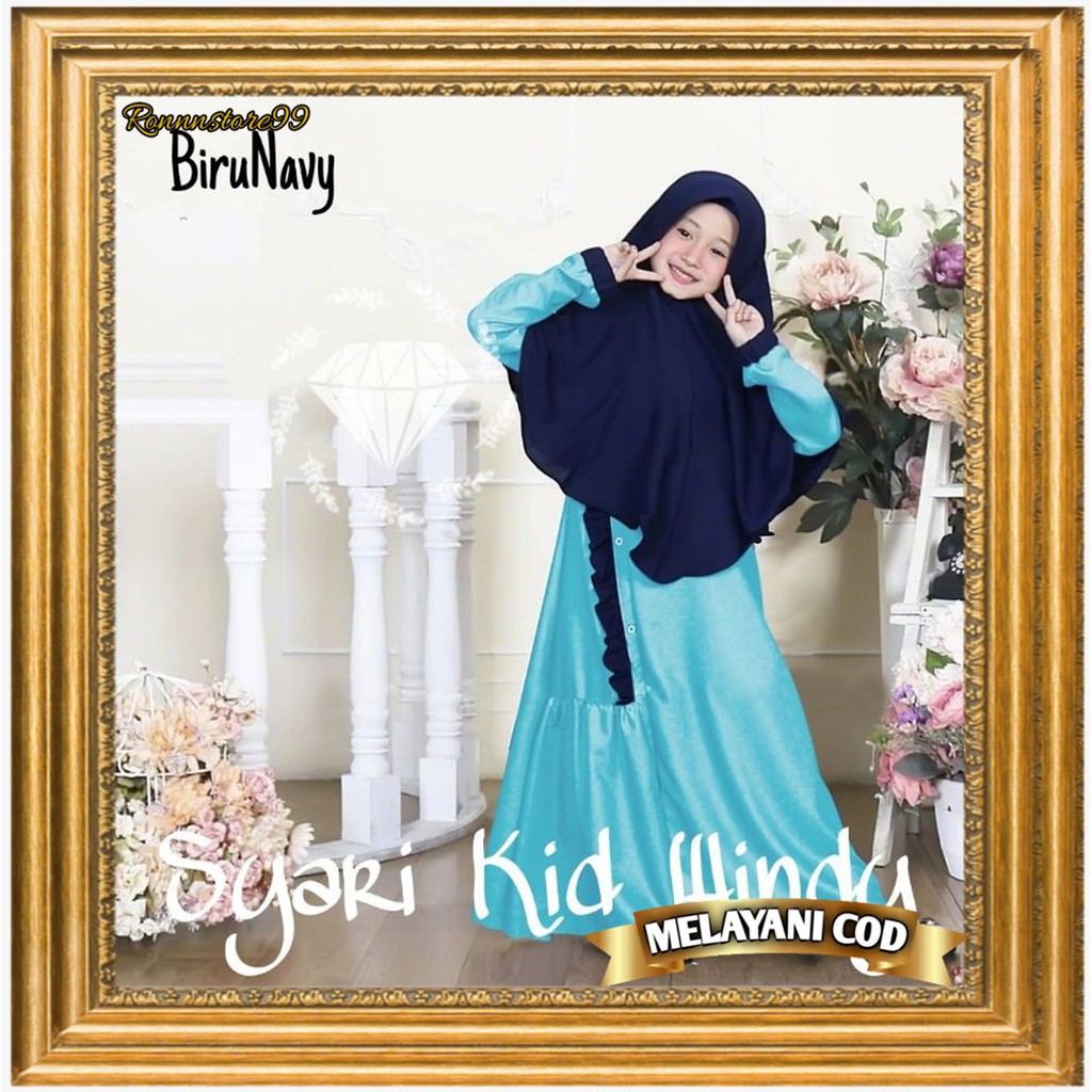 Gamis Anak Perempuan  Umur 6 7 8 9 Tahun Model Polos Kekinian Terbaru 2021 Free Jilbab Bergo