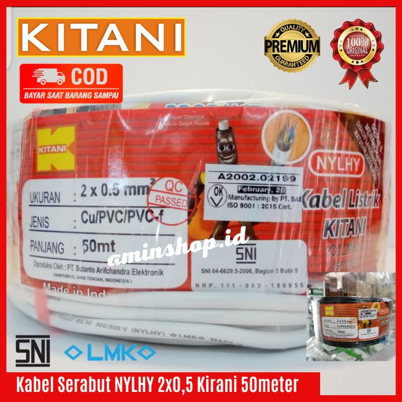 Kabel Serabut NYLHY 2x0,5mm 50 meter Kitani KABEL LISTRIK NYLHY 50 METER NYLHY- TEMBAGA SERABUT isi 2 Nymhy Kabel Lampu Gantung Kabel Lampu Jalan Kabel Lampu Cafe Kabel Listrik Murah Kabel Audio Video Kabel Sound System