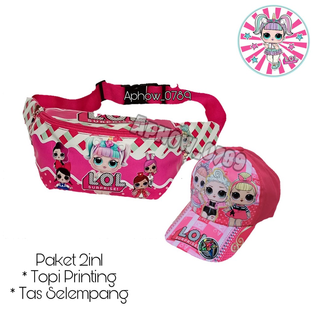 KSO_BAG - Tas Selempang WaistBag Anak Perempuan 2In1 Termurah Motif Carakter LOL PRINTING Lucu