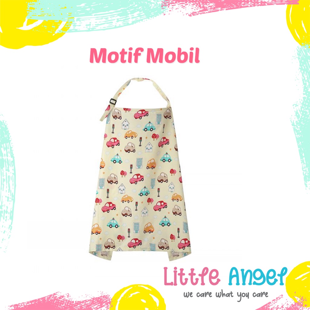 APRON KAIN IBU MENYUSUI Celemek Penutup Menyusui Bayi Jumbo Melingkar Premium Baby Nursing Cover Motif Unik Lucu