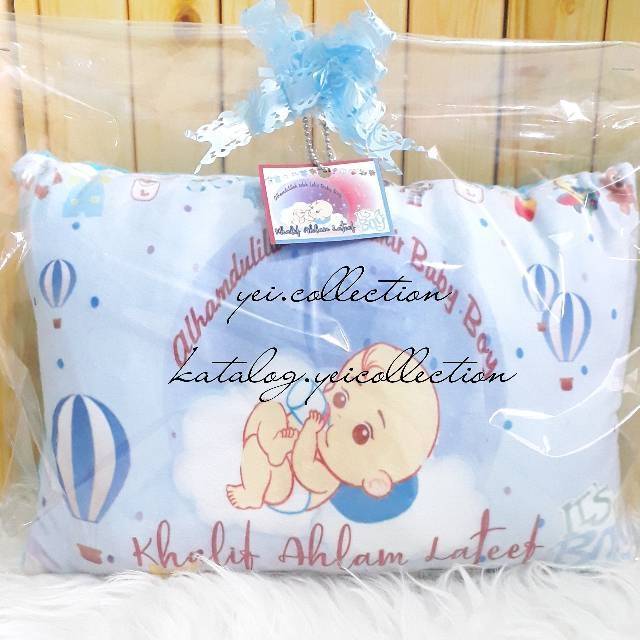 (Pre Order) - Bantal Custom Nama Premium | Souvenir Bayi, Ultah, Wedding, Aqiqah, Gift Unik Lucu