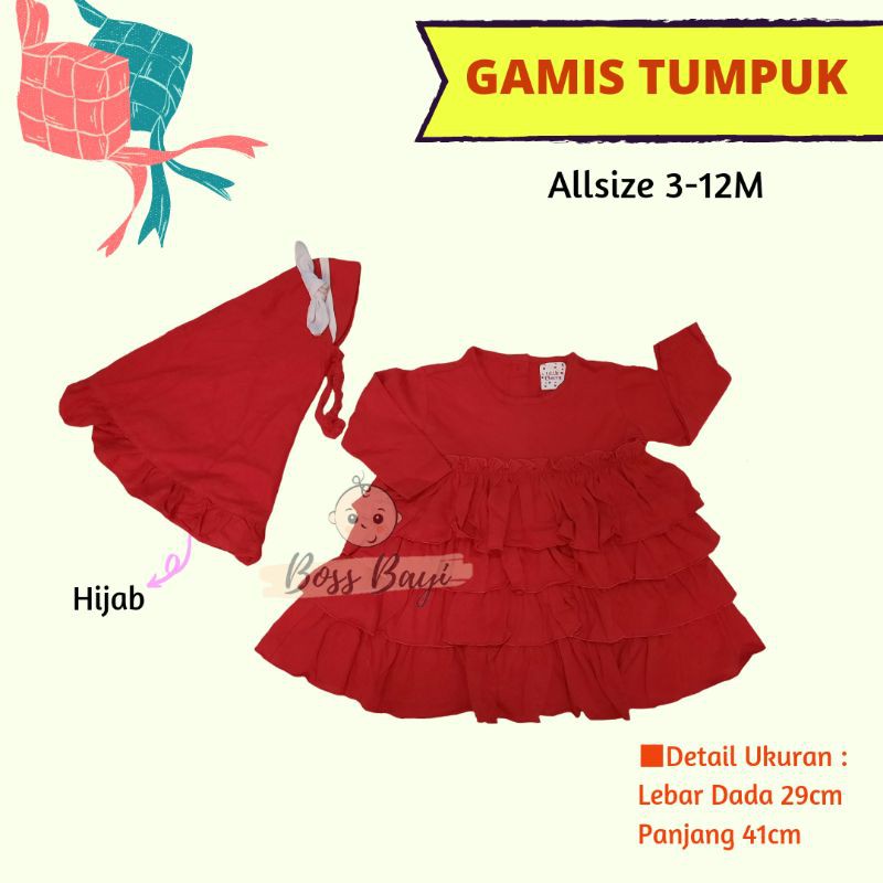 Gamis hijab tumpuk anak lucu cantik Little Cherry